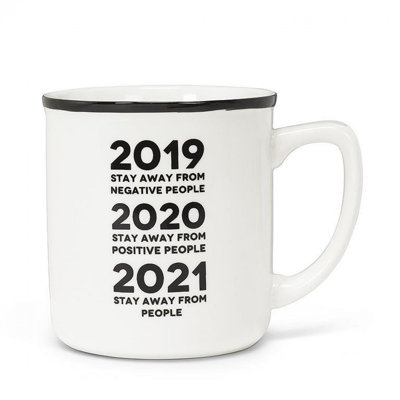 Stay Away Through The Years Text Mug