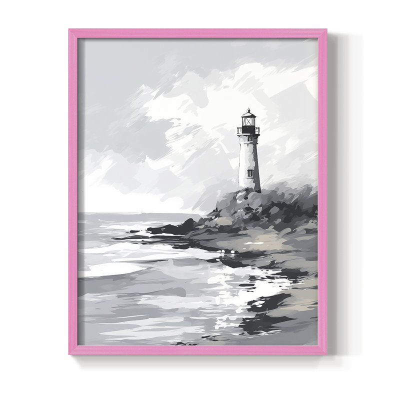 NAUTICAL Series Dxxviii, reproduction encadrée - bois massif, H 30 po x l 24 po, Rose