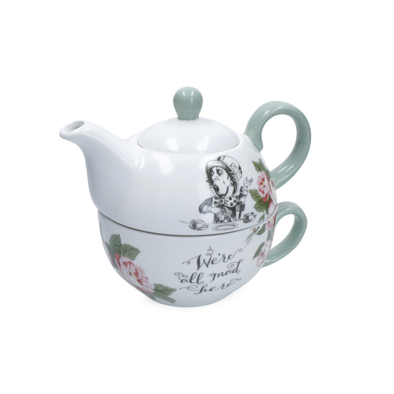 Mikasa and the V&A Alice In Wonderland Bone China 'Tea for One' Teapot and Cup Set