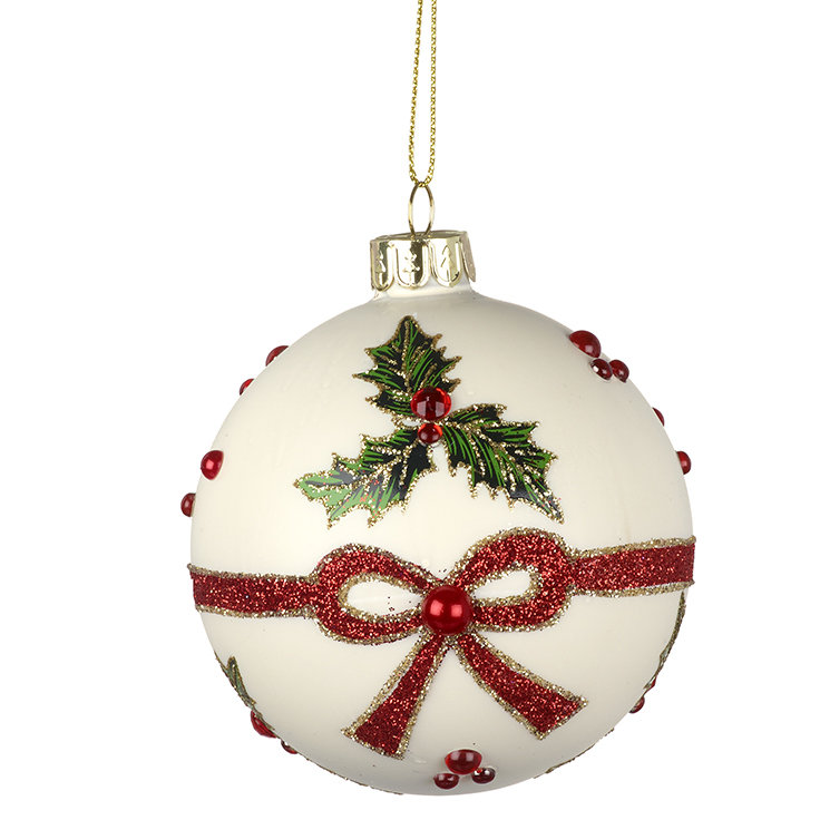 8cm Glass Plants & Flowers Bauble