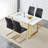 Modern 5-Piece Rectangular Dining Set with Cantilever Chairs and Metal Base-1837017288