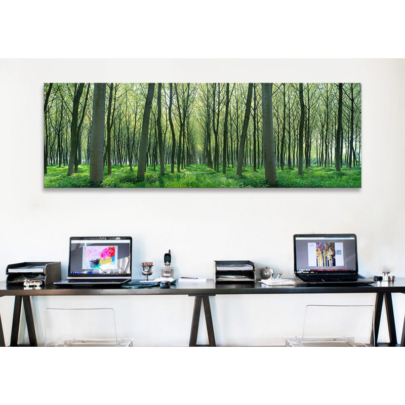 « forest trail chateau-thierry france », reproduction de photo sur toile, H 24 po x l 72 po x P 1,5 po, Toile encadrée noire