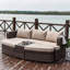Chaise longue d'extérieur 5 pièces en osier avec coussins et table Toni-16132615-2562885