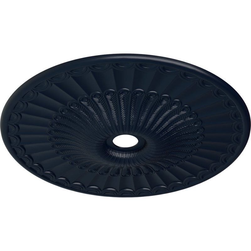 Médaillon à volutes Endurathane, DE 54 1/4 po x P 3 5/8 po x P 1 po (convient aux auvents jusqu'à 3 5/8 po), or Flash peint à la main