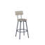 Ensemble de longues tables de bar avec 3 tabourets de bar rembourrés en polyuréthane - Style industriel pour la cuisine et le salon-1341030147