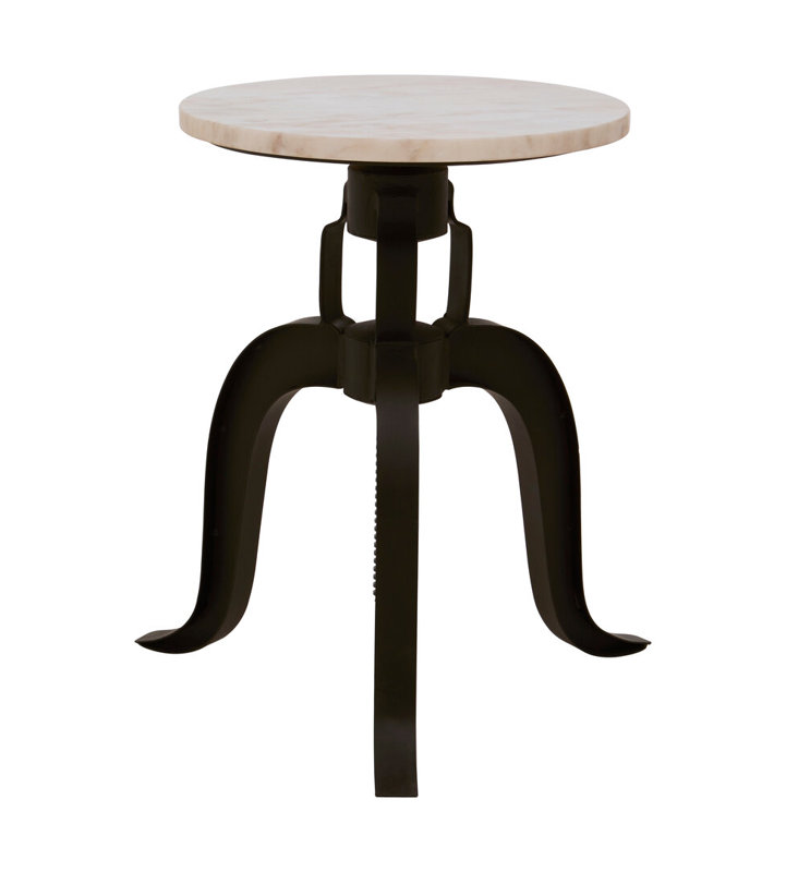 Counter Stool with Metal Frame, White/Black