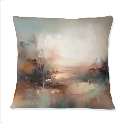 Coussin décoratif brun à motif de nature abstraite I