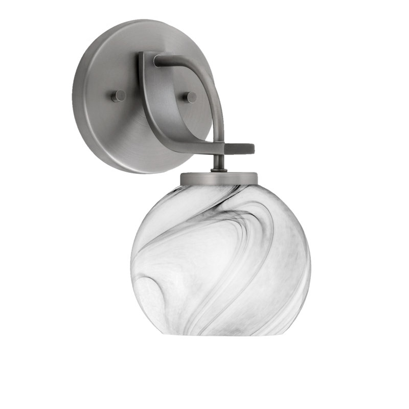 Applique murale Cavella avec verre tourbillon onyx de 5,75 po, Graphite