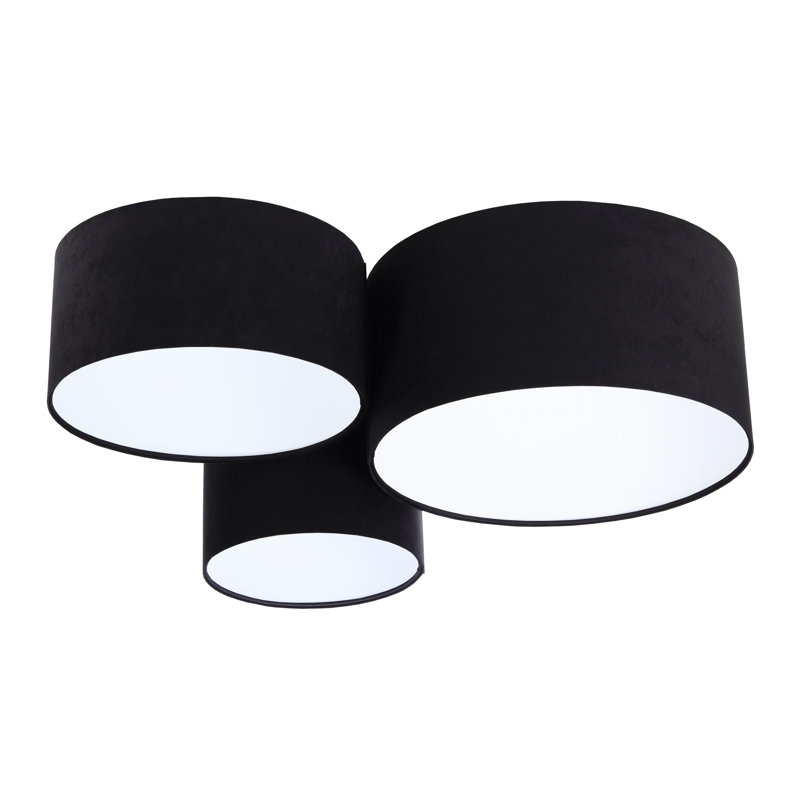 Corinne Flush Mount, Black/White