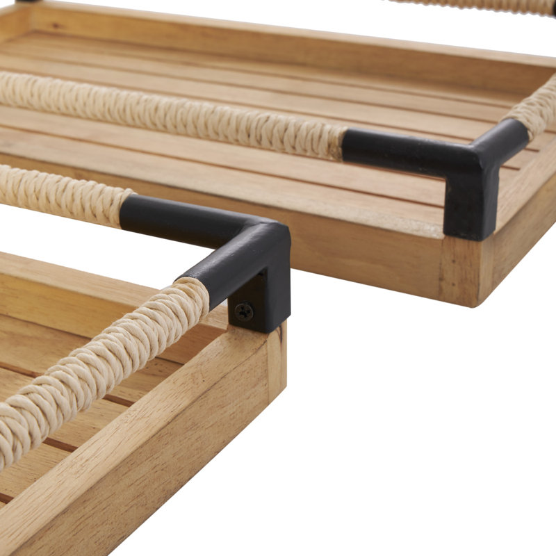 Solid Wood Tray - Set of 2