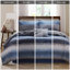 Ensemble de couette 9 pièces en coton brodé et imprimé, bleu marine, taille King californienne-136126489-136126491