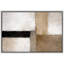 Abstrait paysage neutre, taupe beige et couches d'horizon blanc, composition de calme minimal, impression sur toile encadrée, impression numérique-126092692-126092694