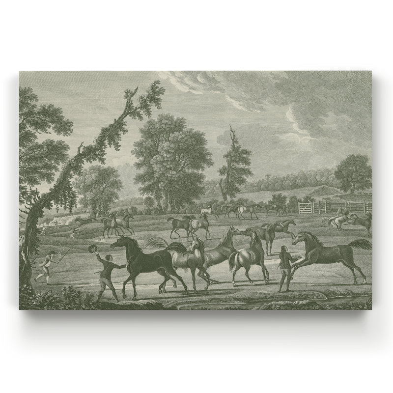 « équestres scenes iii », reproduction sur toile, H 48 po x l 36 po x P 1 po, Toile tendue