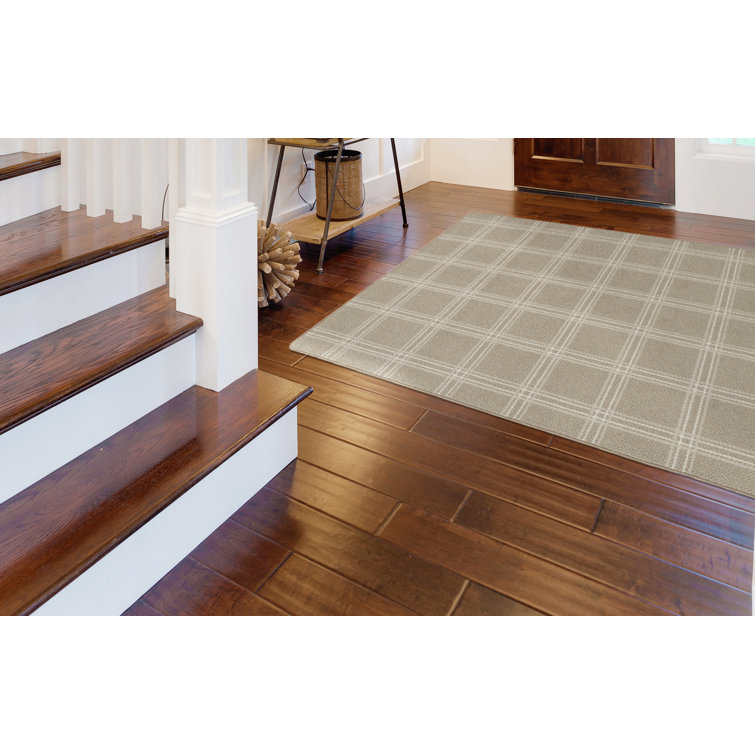 Imagine Pane Plaid Black Tweed Area Rug