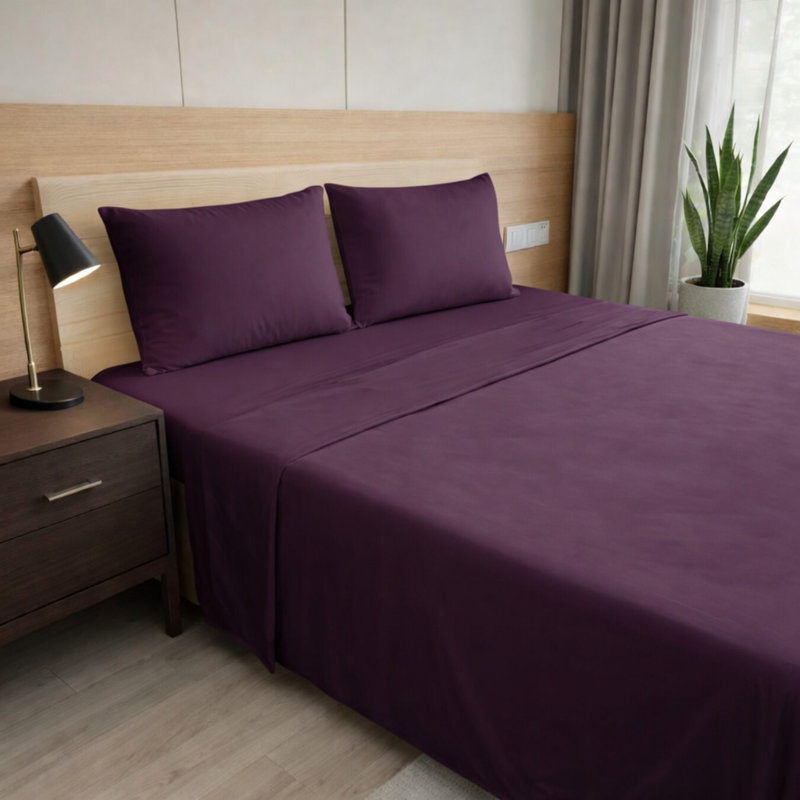 Ensemble de draps en bambou ultra doux - ensemble de 4 pièces - infroissable - feuilles de refroidissement avec poches profondes