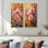 Pivoines et la forêt d'automne I - Collection d'art mural floral 2 panneaux