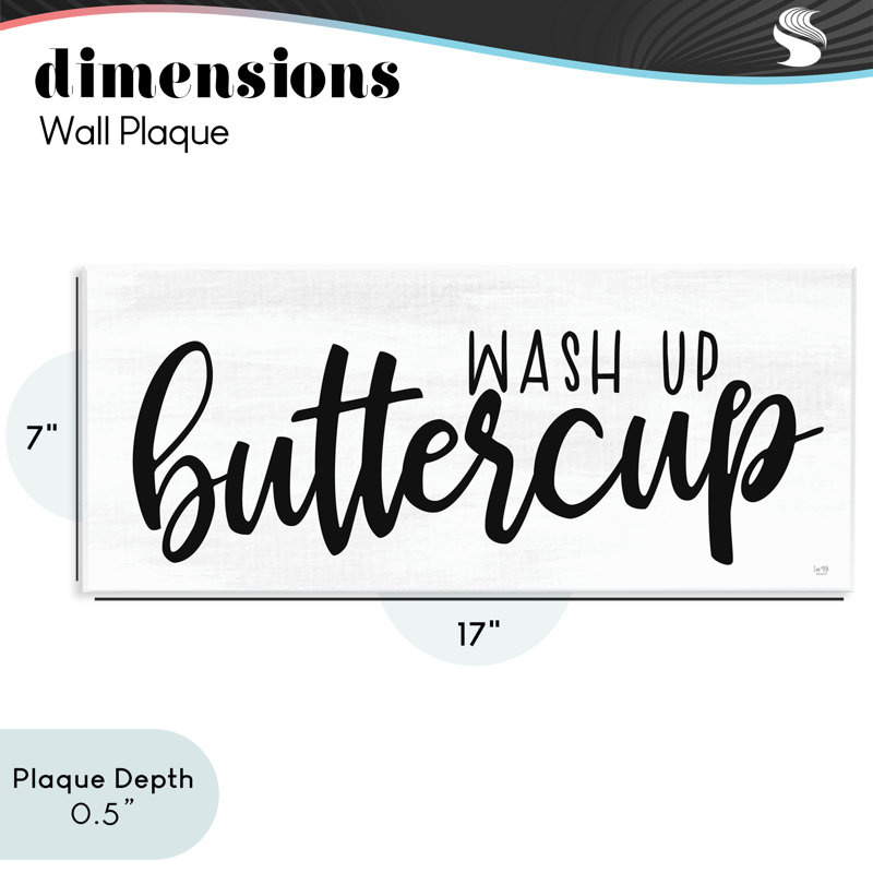 «Wash Up Buttercup», plaque murale, design par Lux + Me Designs