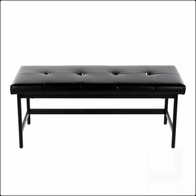 Bench In Black Metal And Faux Leather