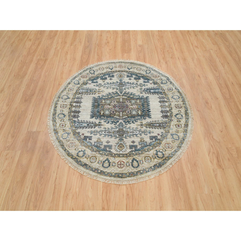 Tapis rond en laine rond 5 pi Teymur