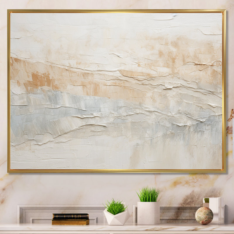 Minimalisme Geige Glacier Harmony II - reproduction d'art sur toile abstraite, Cadre flottant doré