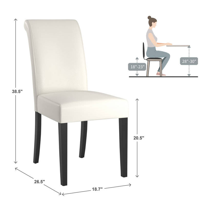 Chaise Parsons rembourré Alexa-Mae, Blanc