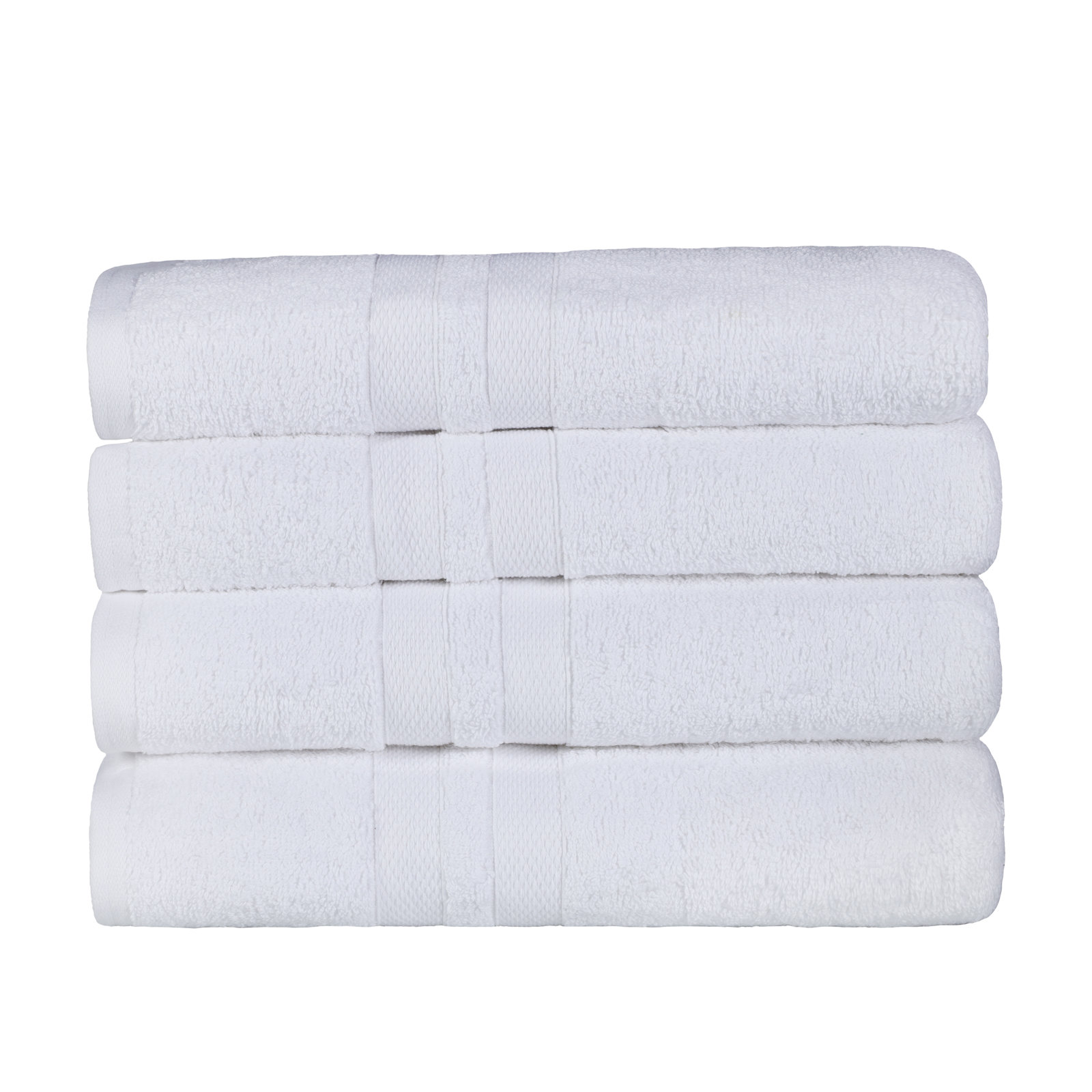 Quick-Drying Cotton Bath Towel Set, White
