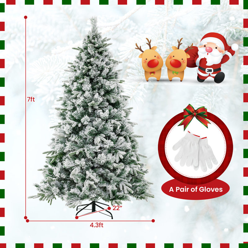 Arbre de Noël artificiel illuminé 6/7 pi, 7'
