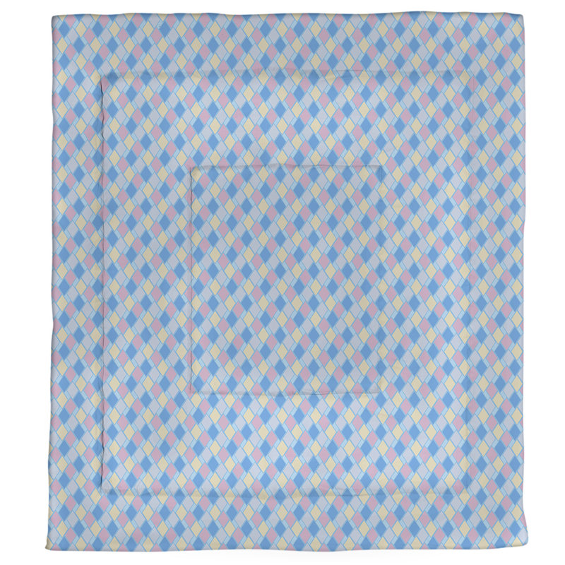 Édredon simple réversible Katelyn Elizabeth Diamonds, Édredon simple, Bleu et pastel