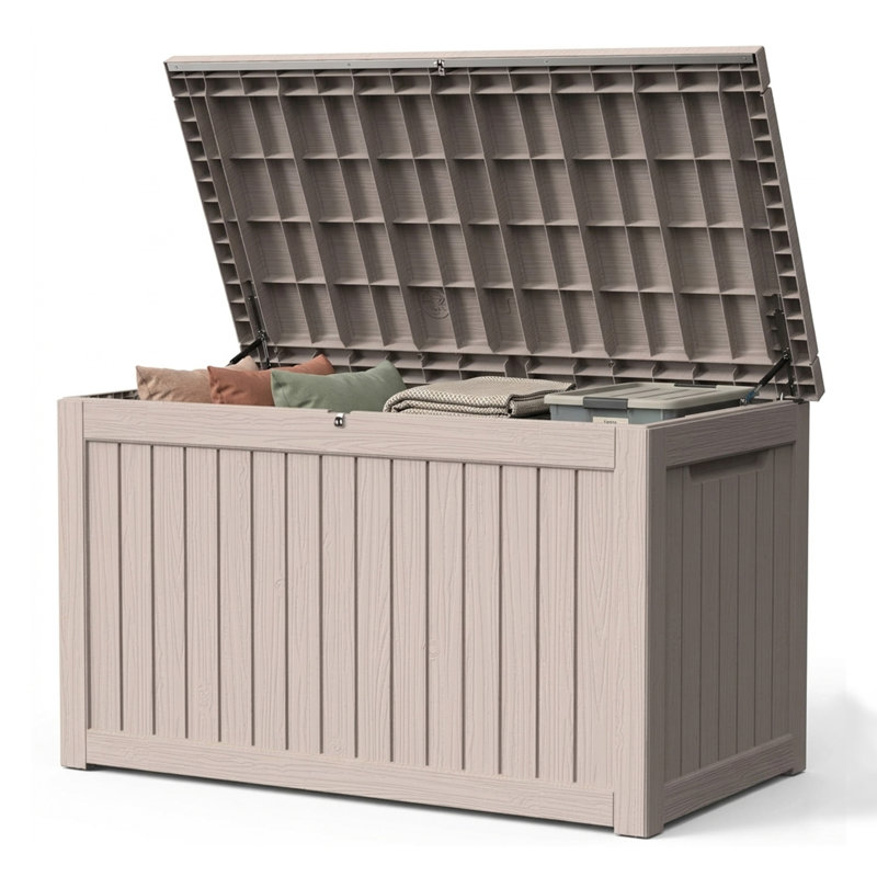 PawsomePad 270 gallons Boîte de rangement en résine brun clair pour l'extérieur intérieur, Brown