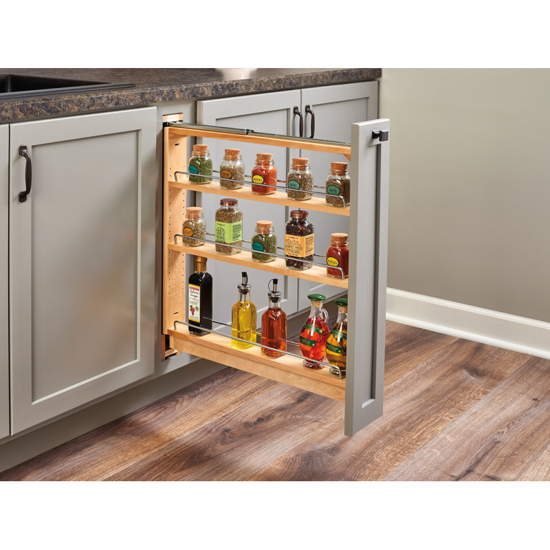 Rev-A-Shelf Wood Base Cabinet Organizer Insert with Soft Close, 6" W