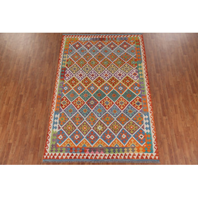 Reversible Wool Kilim Oriental Area Rug 7x10