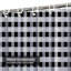Rideau de douche noir à motif abstrait en toile de vichy noire avec 12 crochets-763792033