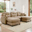 Canapé d'angle modulaire Camel 3 places avec dossier plissé, combinaison flexible, installation facile, 2 coussins décoratifs, installation facile.