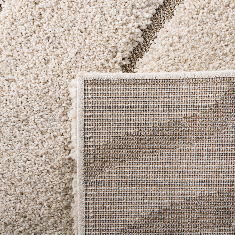 Ashal Abstract Cream/Beige Area Rug, Rectangle 3'3" x 5'3"
