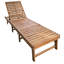 Méridienne pliable en bois d'acacia Harveylee avec coussin gris