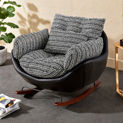 Single Living Room Cotton-linen Rocker Chair