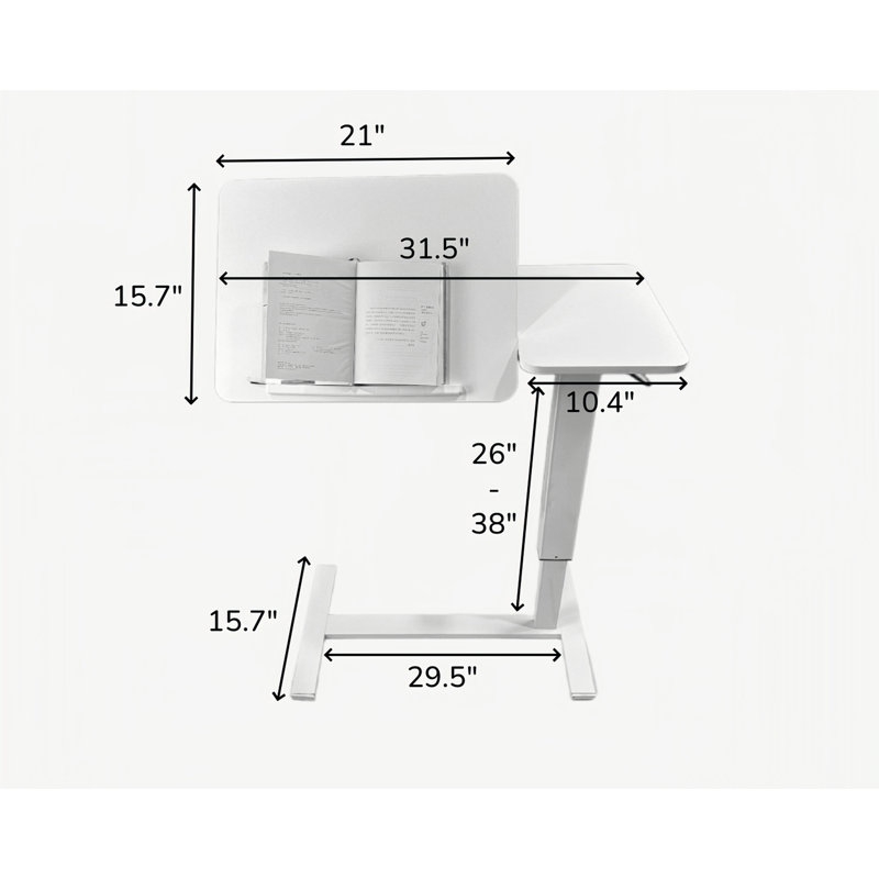Table de chevet mobile pour ordinateur portable Table de chevet mobile sur roulettes inclinable avec roulettes, Blanc