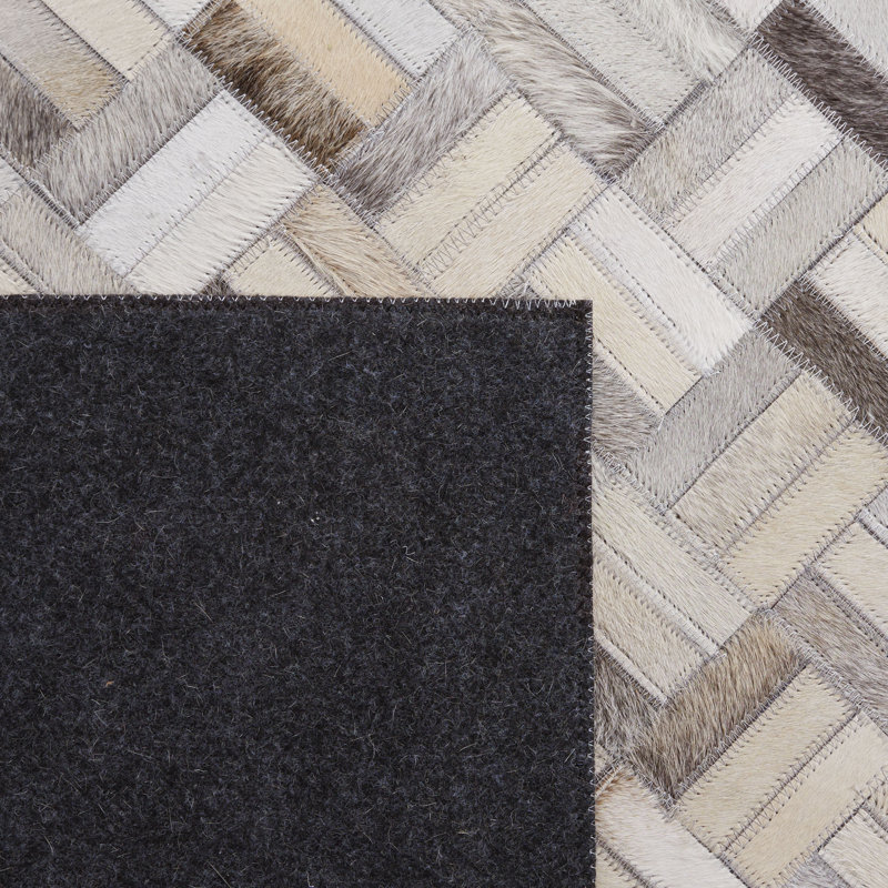 Tapis à chevrons en cuir Studio, Rectangle 5 pi x 8 pi
