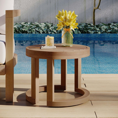 Table d'appoint d'extérieur en bois d'acacia