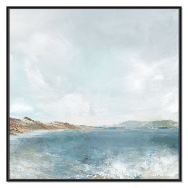 Echoes in Blue Print by PI Studio, 41.5" H x 41.5" W, Black Floater