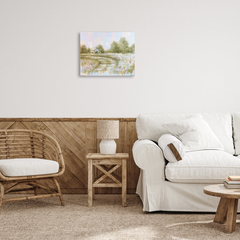 Art mural sur toile Fields of Splendor Barn, design par Linda Sperruche, H 16 po x l 20 po