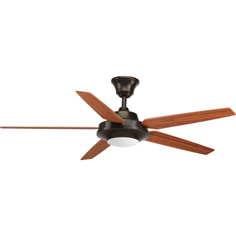 54'' - Blade LED Standard Ceiling Fan with Remote Control and Light Kit Included, Antique Bronze, Cherry