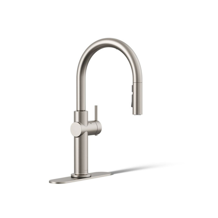 Crue Touchless Pull-Down Kitchen Sink Faucet with Voice Activation and Three-Function Sprayhead