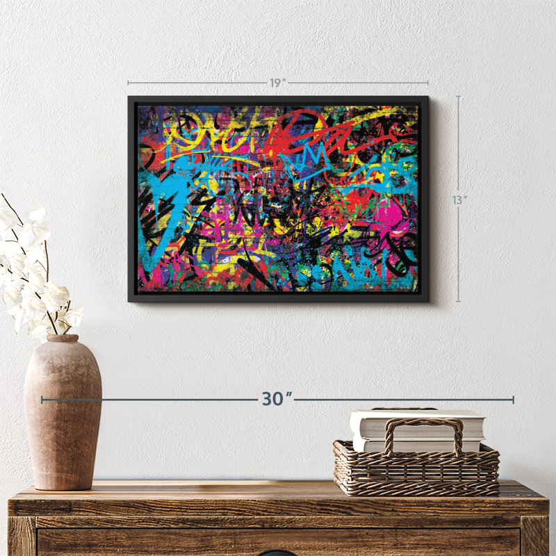 Abstrait "Graffiti abstrait", H 19 po x l 13 po