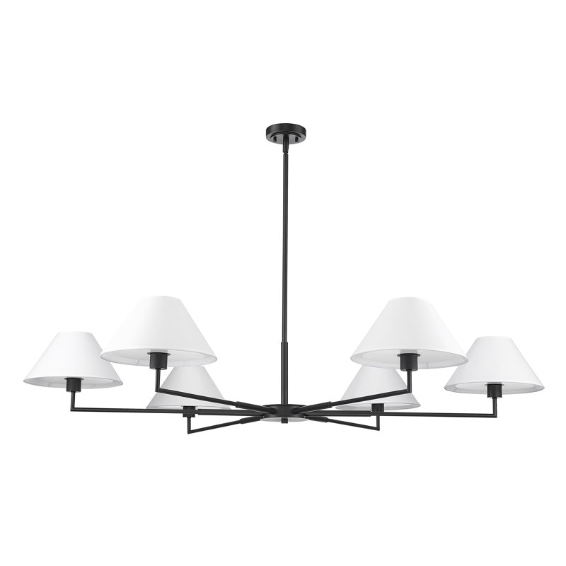 Lustre 6 lumières Ryckman en noir mat, Noir mat