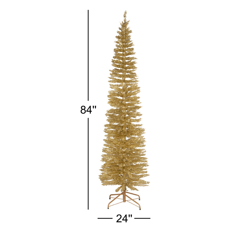 National Tree Company Champagne Gold Tinsel Tree, 7' H