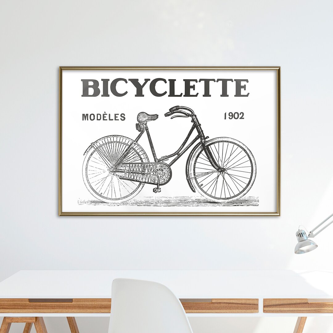 Gerahmtes Papierbild Bicyclette