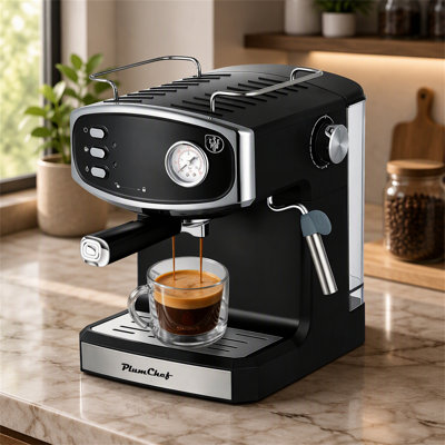 Professional Compact Espresso Machine with Steam Wand and Large Tank