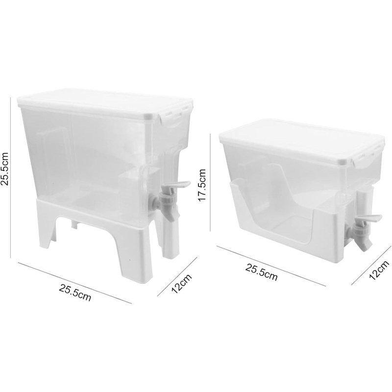 3.5L Plastic Drink Dispenser With Tap & Stand – Fridge Beverage Container For Water, Juice, Iced Tea, Infused Drinks | Anti-Clog Cartridge & Smooth Pour