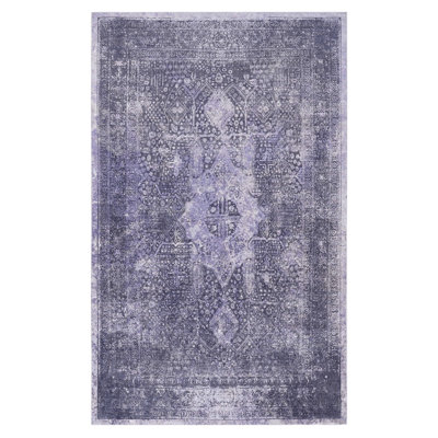 6X9 Area Rug Anthracite, Washable Non-Slip For Bedroom, Office Foldable Rug, Non-Shedding Living Room, Kitchen - Anthracite